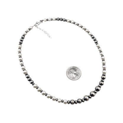 Desert Pearls & White Pearls Bead Necklace Sterling Silver