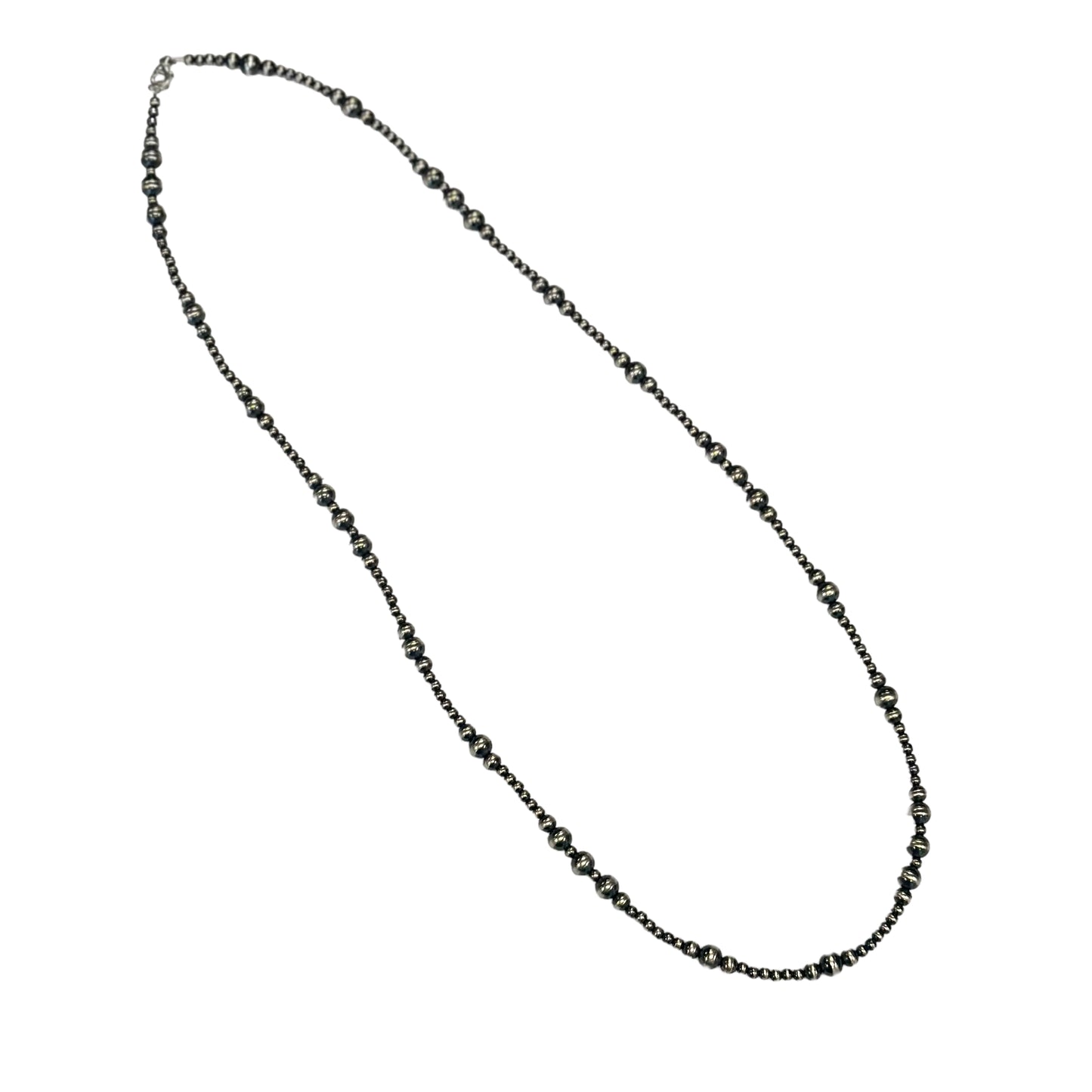 Navajo Pearl Bead Wrap Necklace Sterling Silver