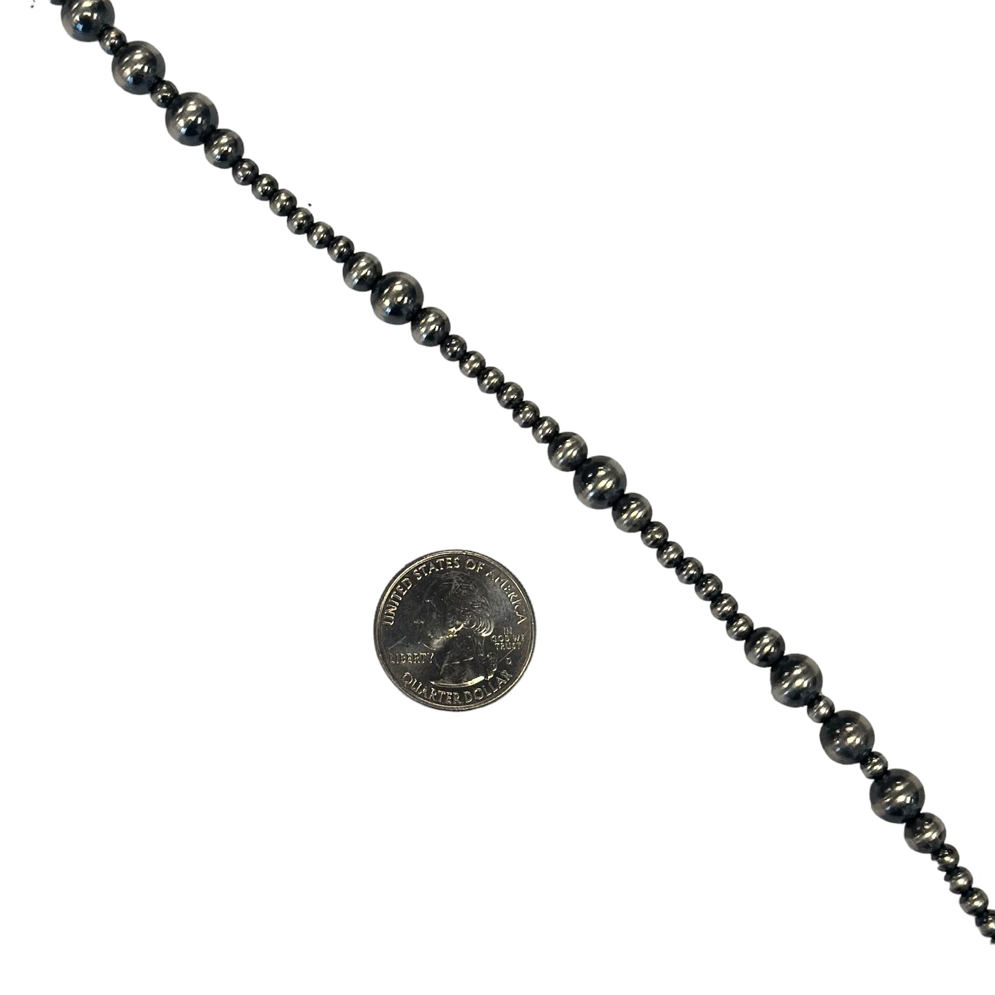 Navajo Pearl Bead Wrap Necklace Sterling Silver
