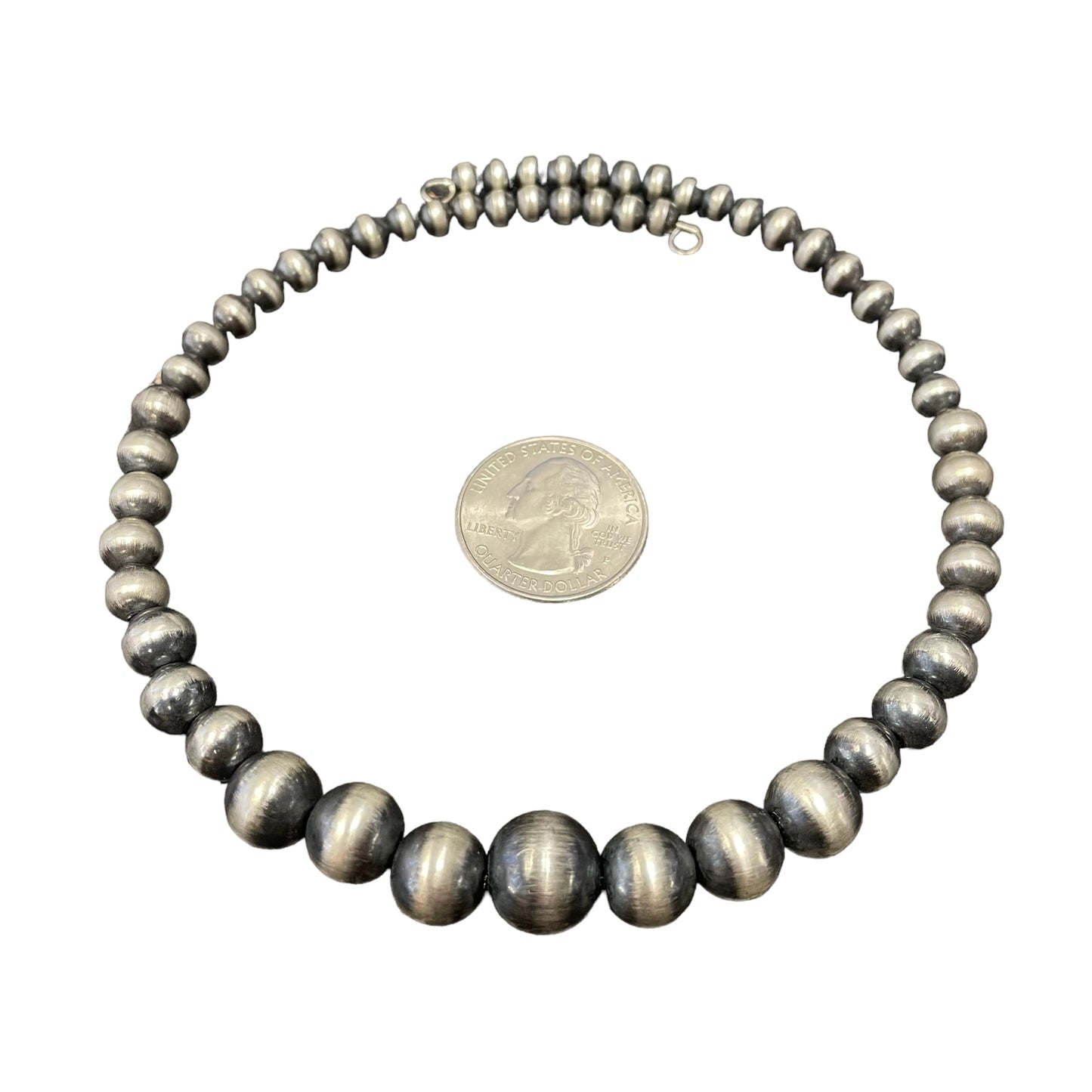 Graduated Collar Navajo Pearl Necklace Sterling Silver