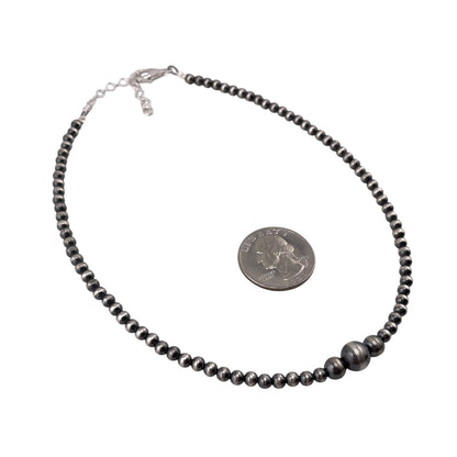 Desert Pearl Mixed Bead Necklace Sterling Silver. Available in 14" or 18"