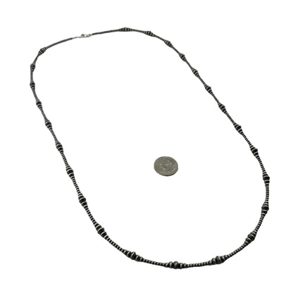 Desert Pearl Mixed Saucer Bead Necklace Sterling Silver. Available in 16" to 36"