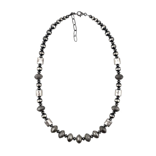 Desert Pearls & Mercury Dime Coin Necklace Sterling Silver