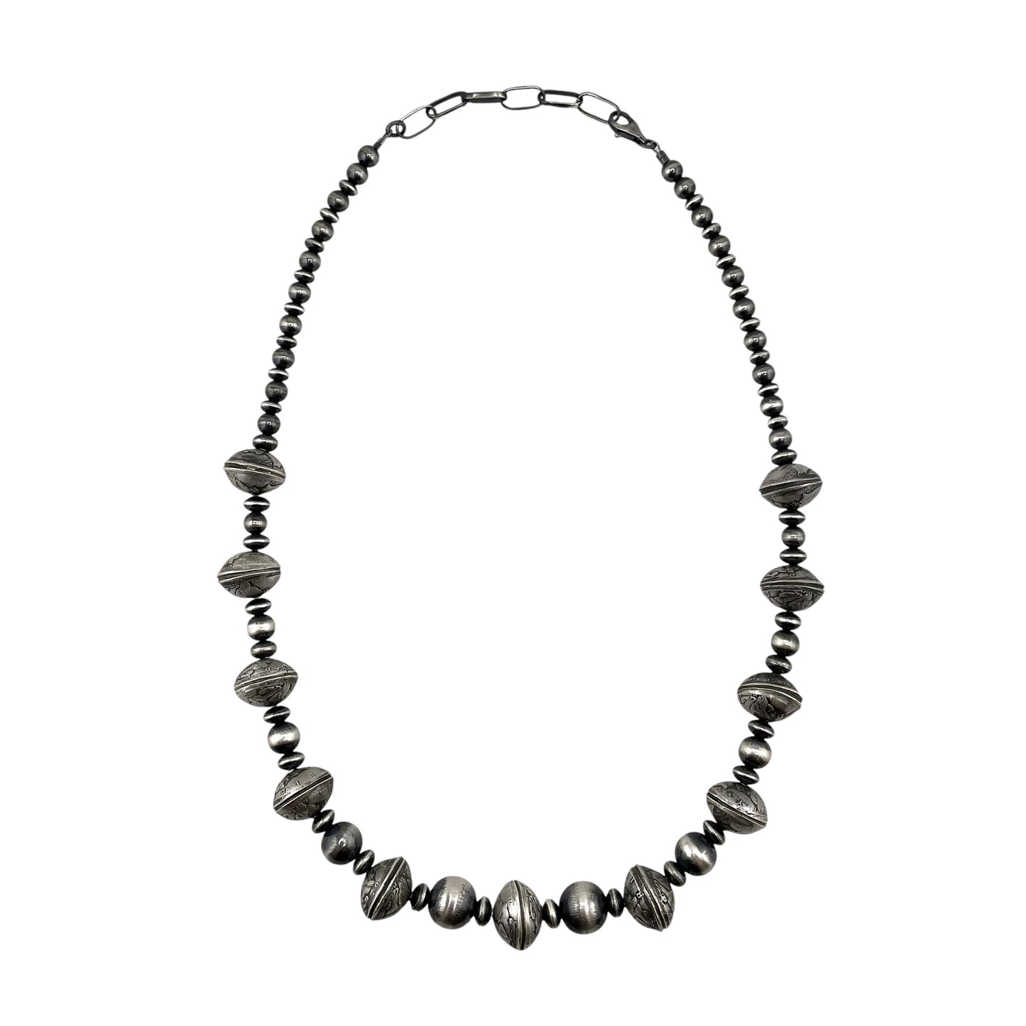 Desert Pearls & Mercury Dime Coin Necklace Sterling Silver 22"