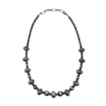 Desert Pearls & Mercury Dime Coin Necklace Sterling Silver 22"