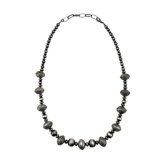 Desert Pearls & Mercury Dime Coin Necklace Sterling Silver 22"