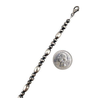 Desert Pearls Round & Oval Bead Necklace Sterling Silver