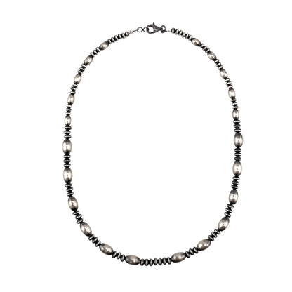 Desert Pearls Oval & Saucer Bead Necklace Sterling Silver