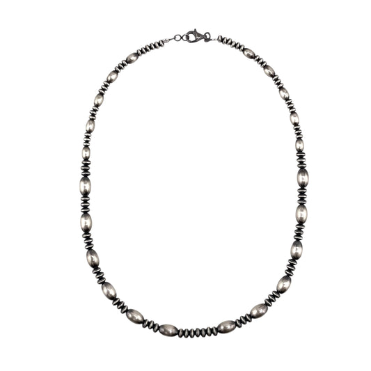 Desert Pearls Oval & Saucer Bead Necklace Sterling Silver