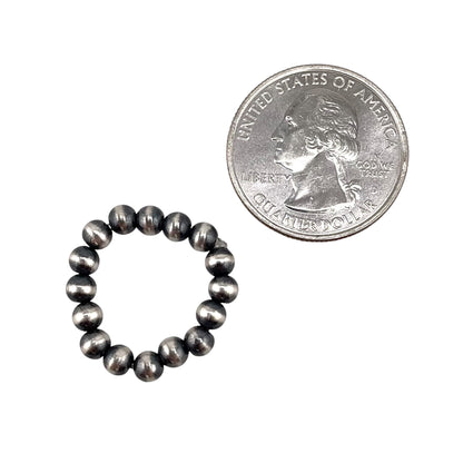 Desert Pearl 4mm Bead Stretch Ring Sterling Silver
