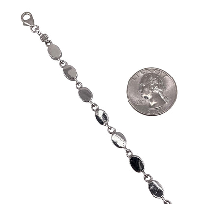 Blue Lab Opal 6mm Oval Link Bracelet Sterling Silver