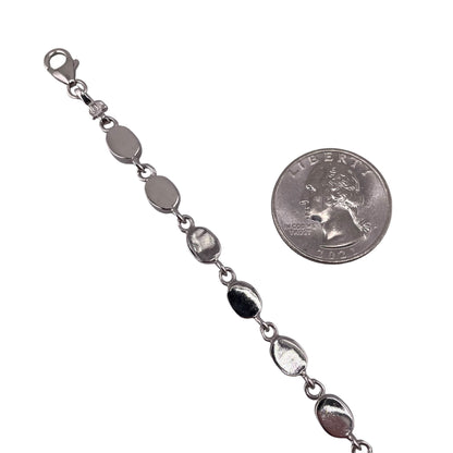 Pink Lab Opal 6mm Oval Link Bracelet Sterling Silver