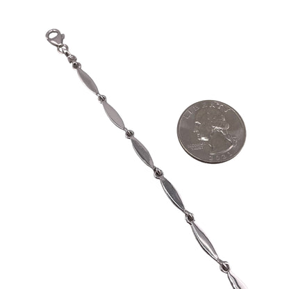 White Lab Opal 3.5mm Link Bracelet Sterling Silver