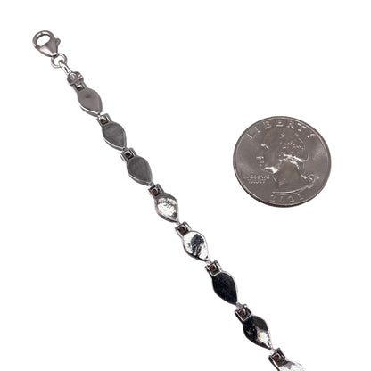 Blue Lab Opal 5.5mm Tear Drop Link Bracelet Sterling Silver