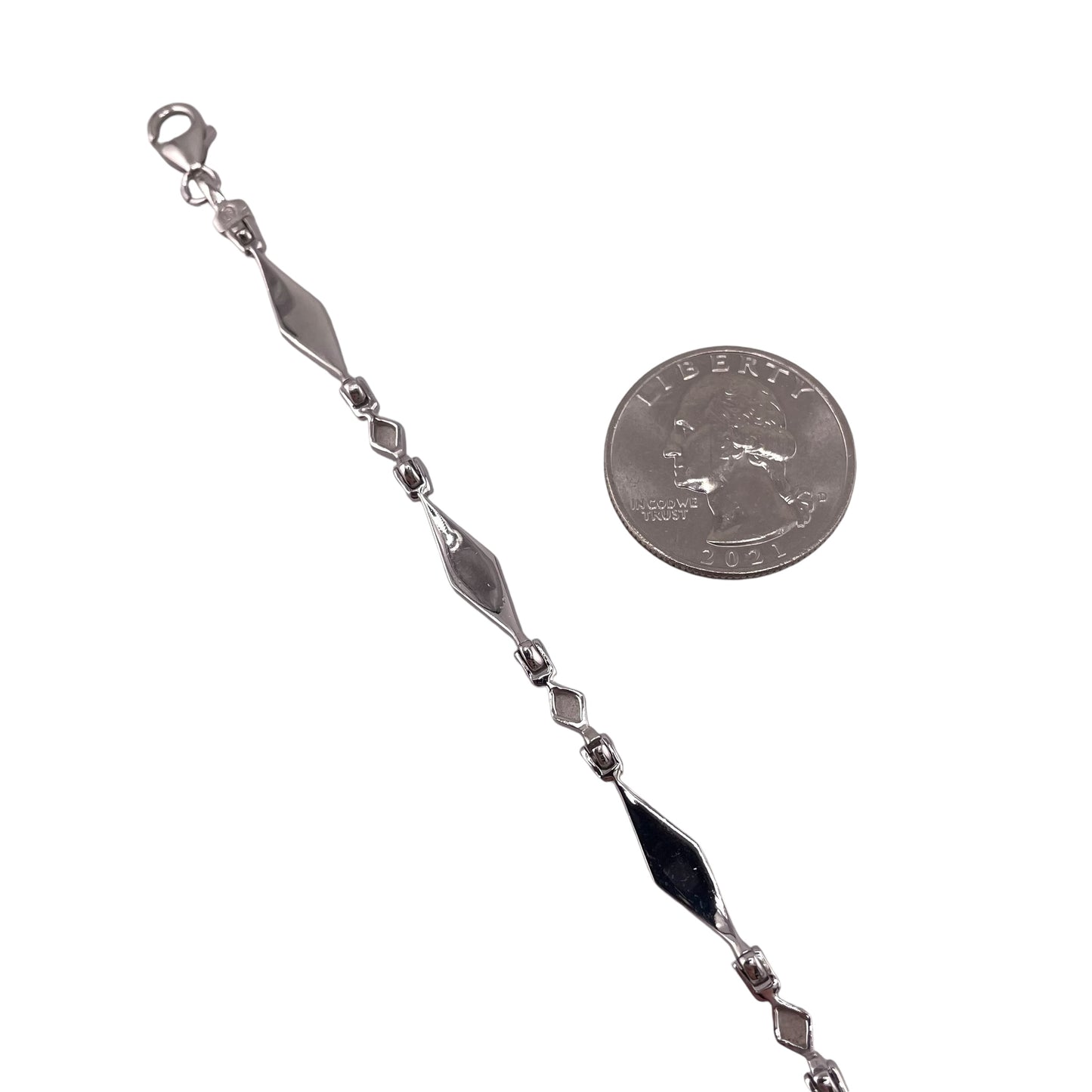 Blue Lab Opal 5mm Diamond Link Bracelet Sterling Silver