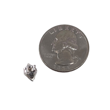 White Lab Opal 9mm Roped Diamond Stud Earrings Sterling Silver