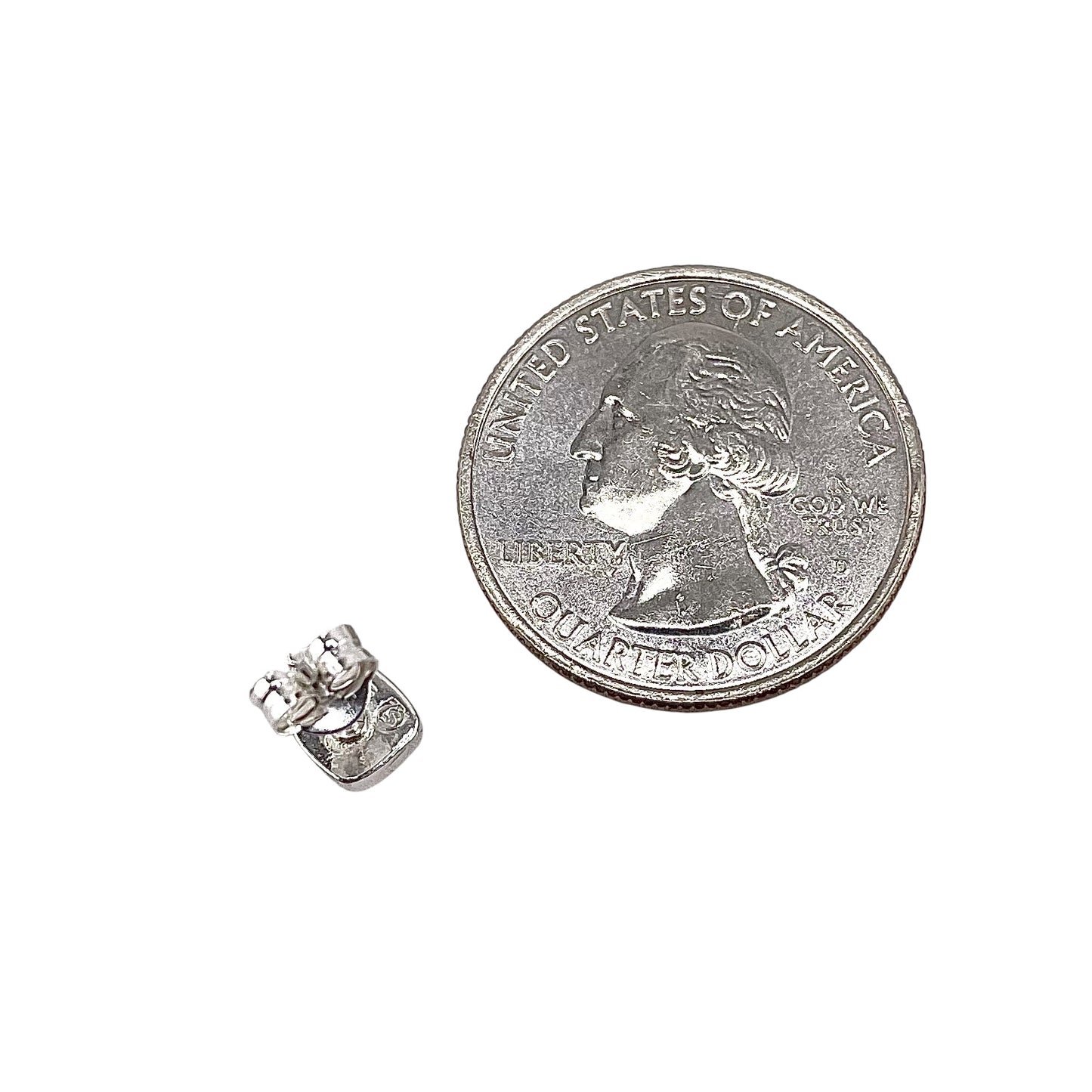 Pink Lab Opal 6mm Square Stud Earrings Sterling Silver