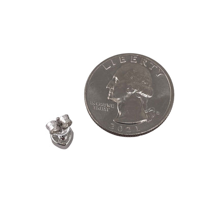 White Lab Opal Heart Stud Earrings Sterling Silver