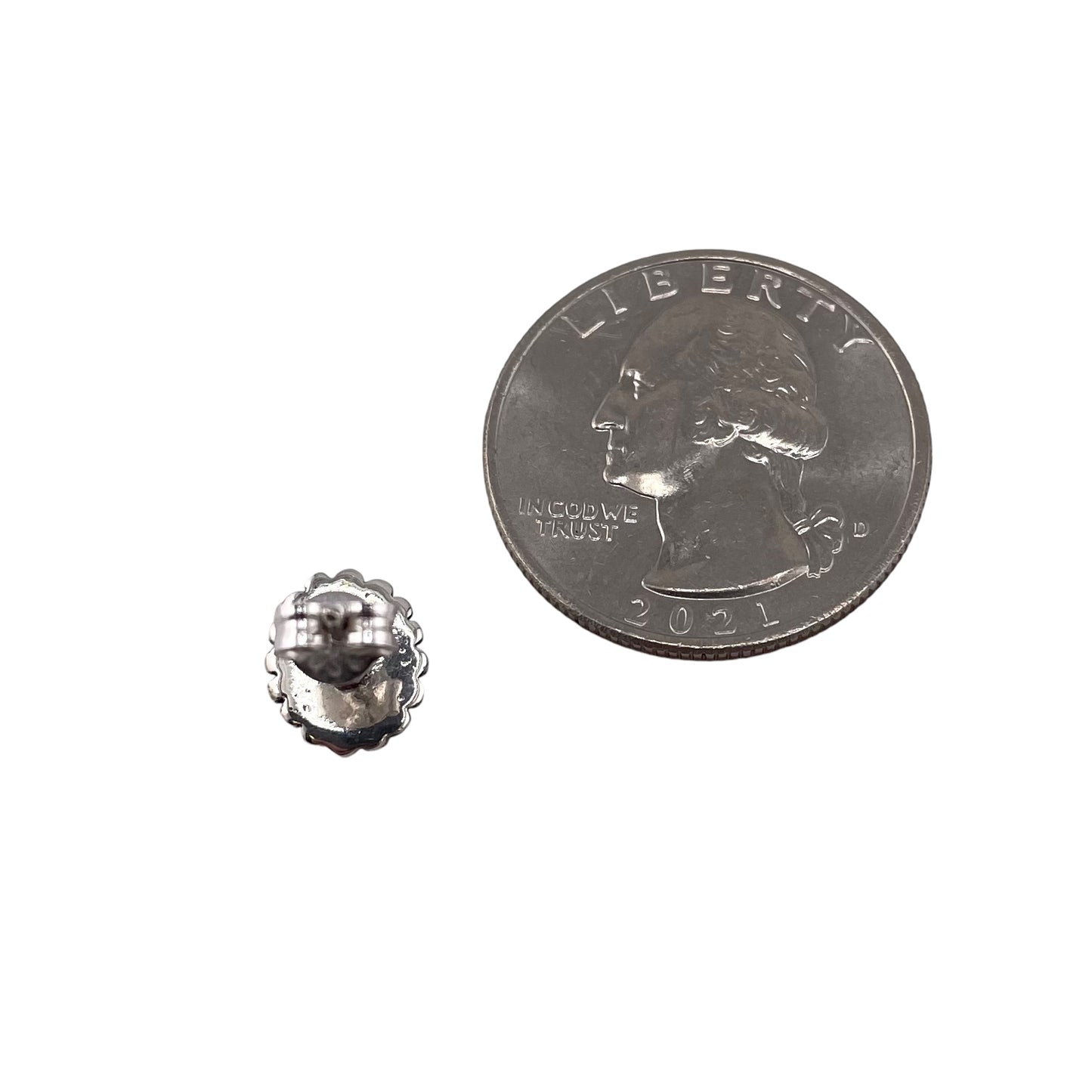 White Lab Opal Dotted Oval Stud Earrings Sterling Silver