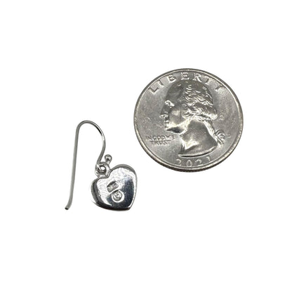 Blue Lab Opal Heart Dangle Earrings Sterling Silver