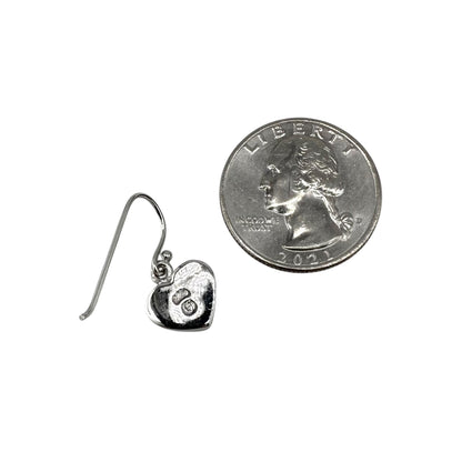Pink Lab Opal Heart Dangle Earrings Sterling Silver