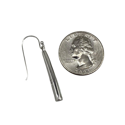White Lab Opal Cone Dangle Earrings Sterling Silver
