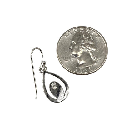 Blue Lab Opal Pear Shape Dangle Earrings Sterling Silver
