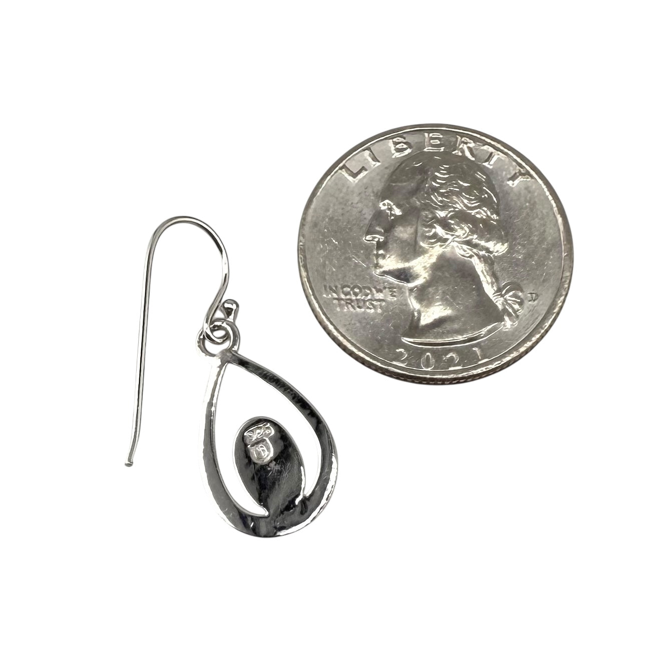 White Lab Opal Pear Shape Dangle Earrings Sterling Silver