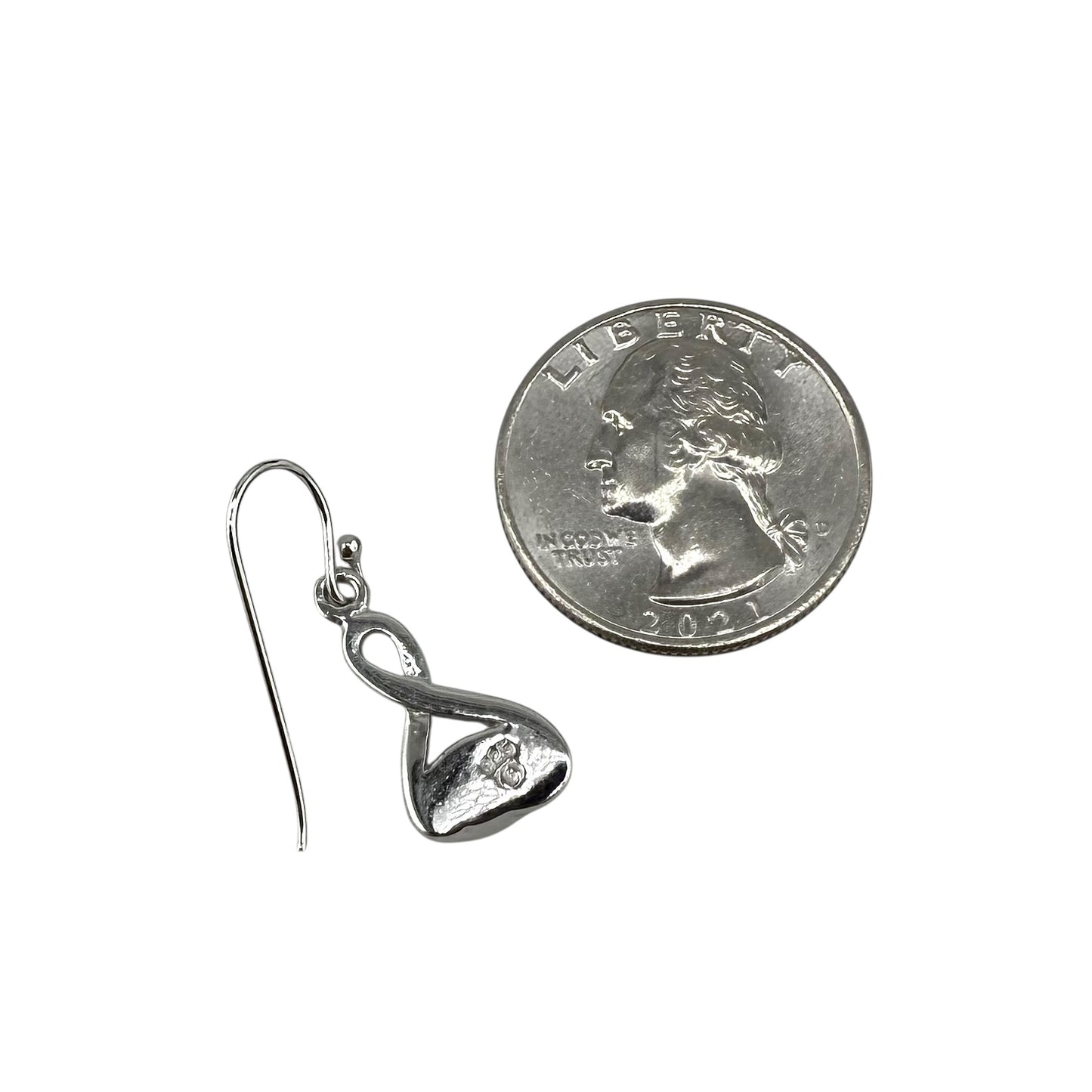 White Lab Opal Swirl Loop Dangle Earrings Sterling Silver