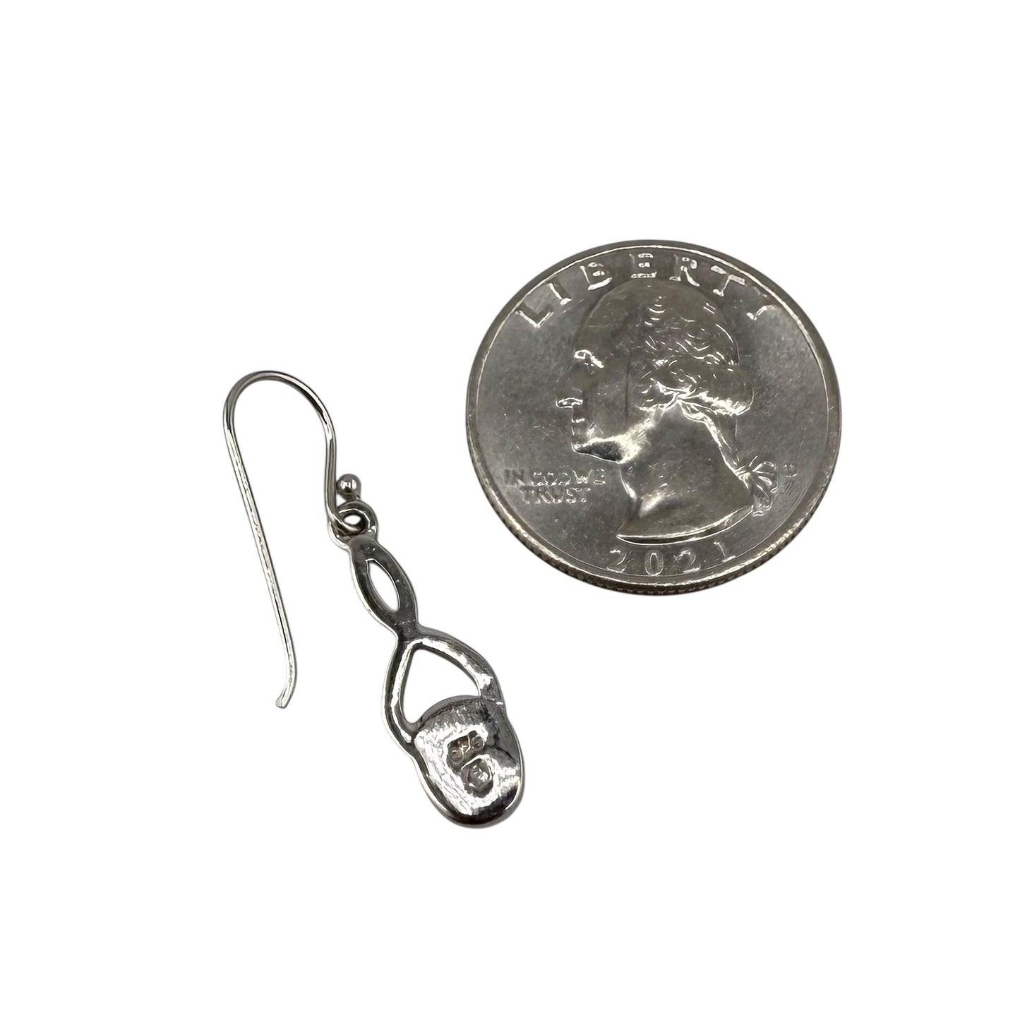 Blue Lab Opal Swirl Loop Dangle Earrings Sterling Silver