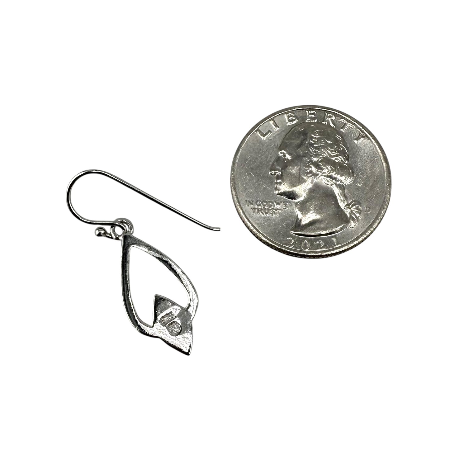 White Lab Opal Pear Diamond Shape Dangle Earrings Sterling Silver