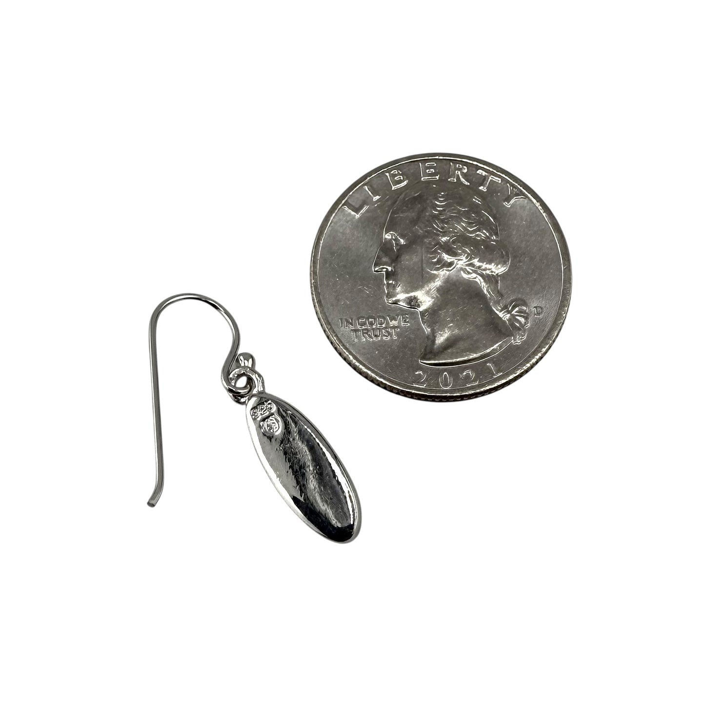 Blue Lab Opal Oval Dangle Earrings Sterling Silver