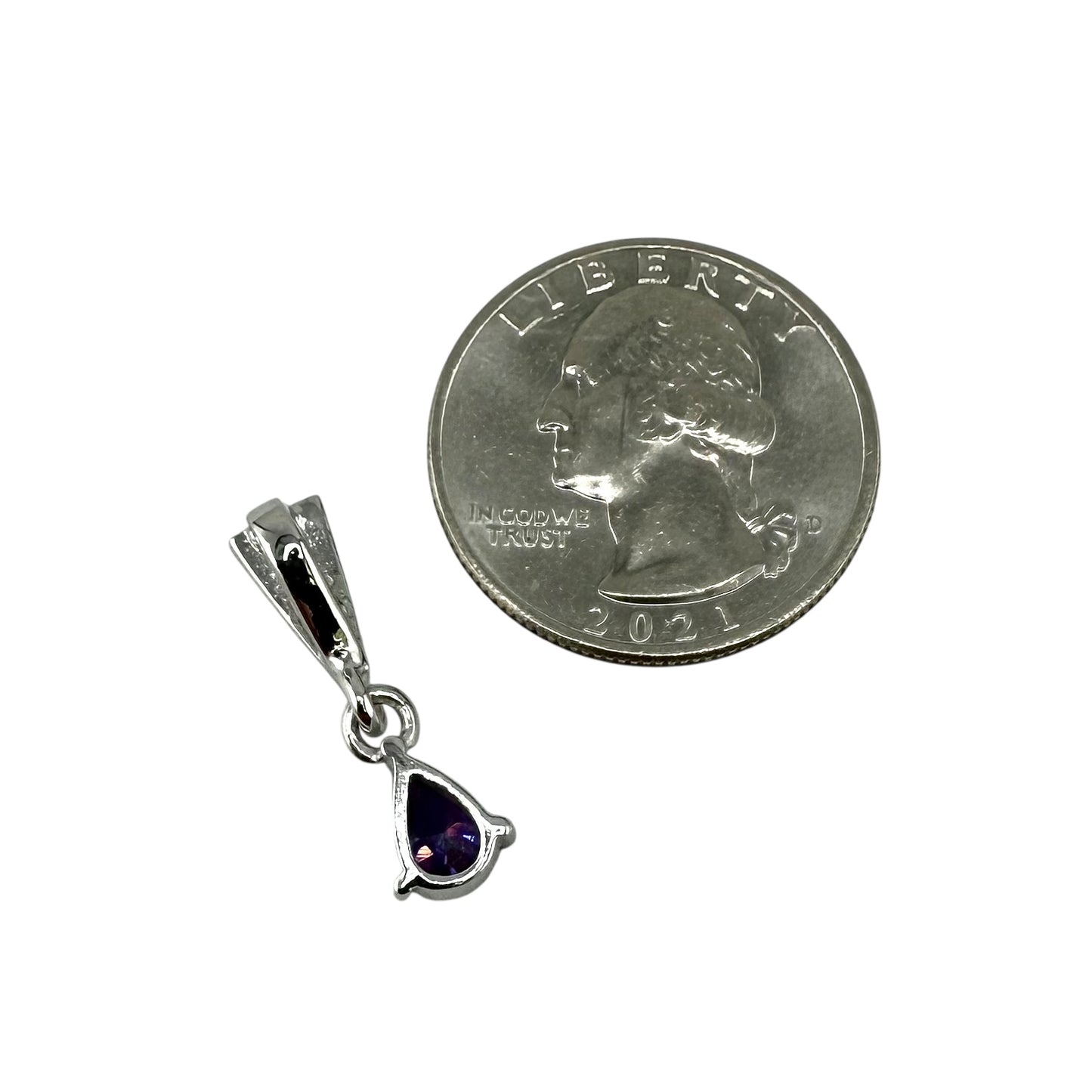 Blue Lab Opal Pear Amethyst Pendant Sterling Silver