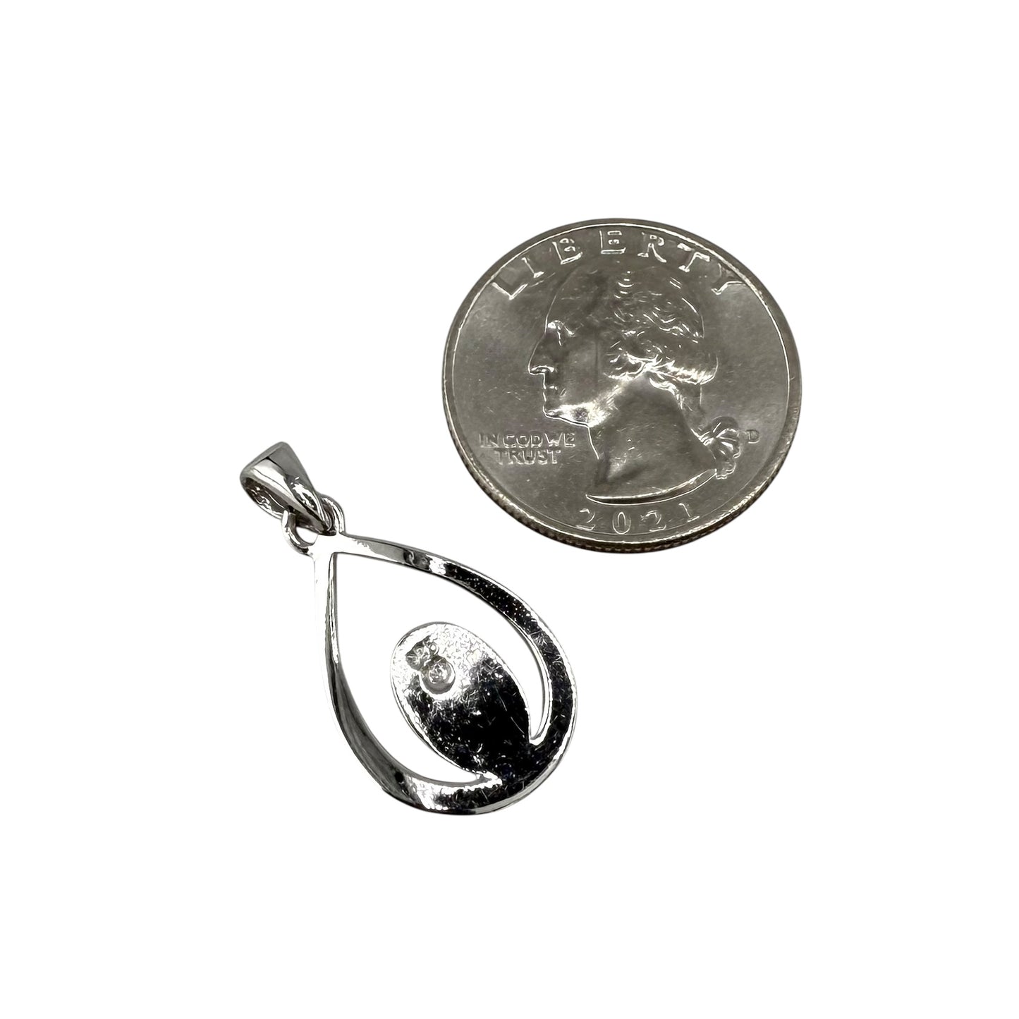 Blue Lab Opal Oval Pear Pendant Sterling Silver