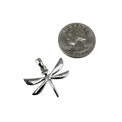 White Lab Opal Dragonfly Pendant Sterling Silver