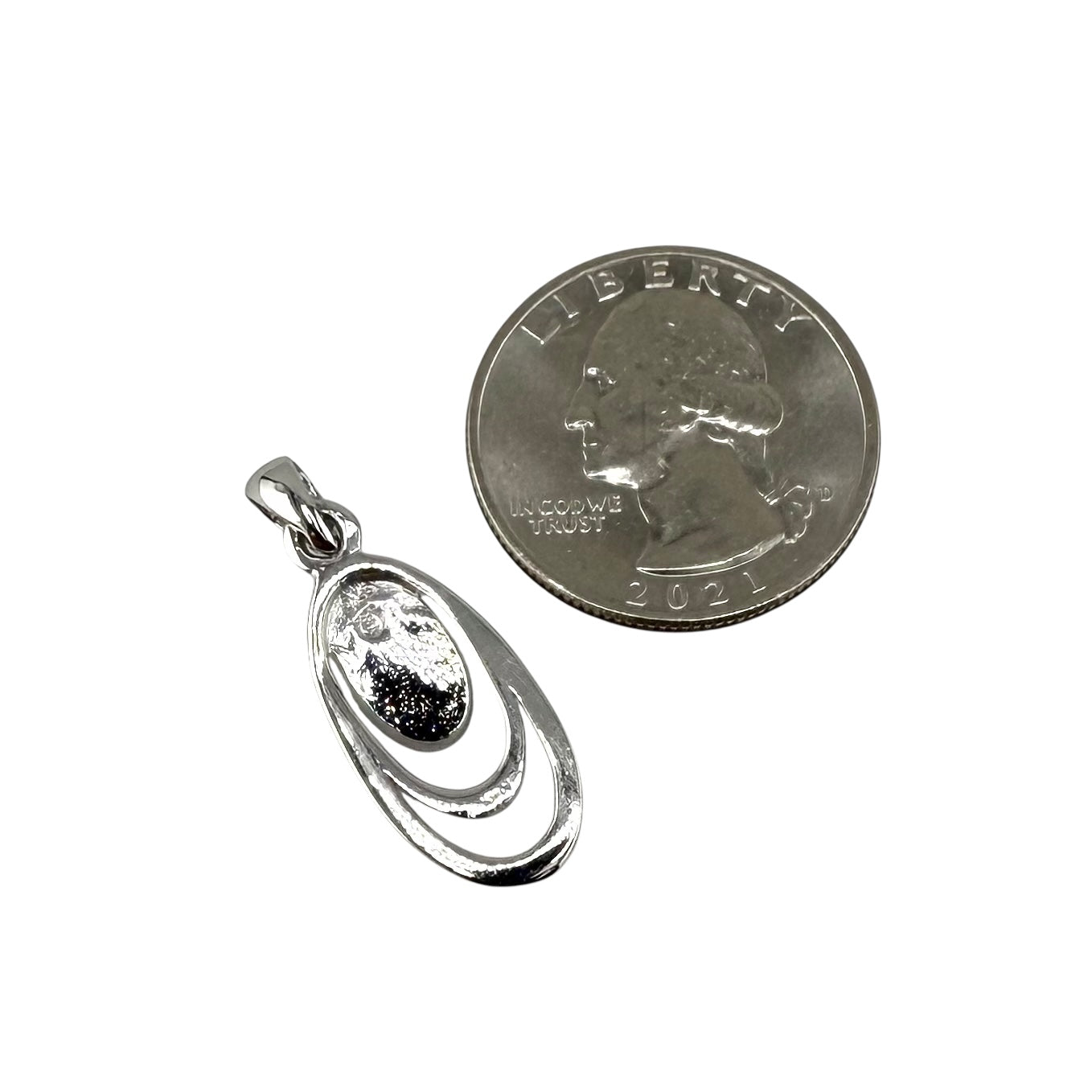 White Lab Opal Oval Pendant Sterling Silver