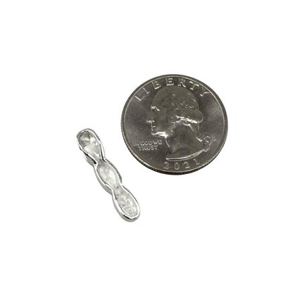 White Lab Opal Stacked Oval Pendant Sterling Silver