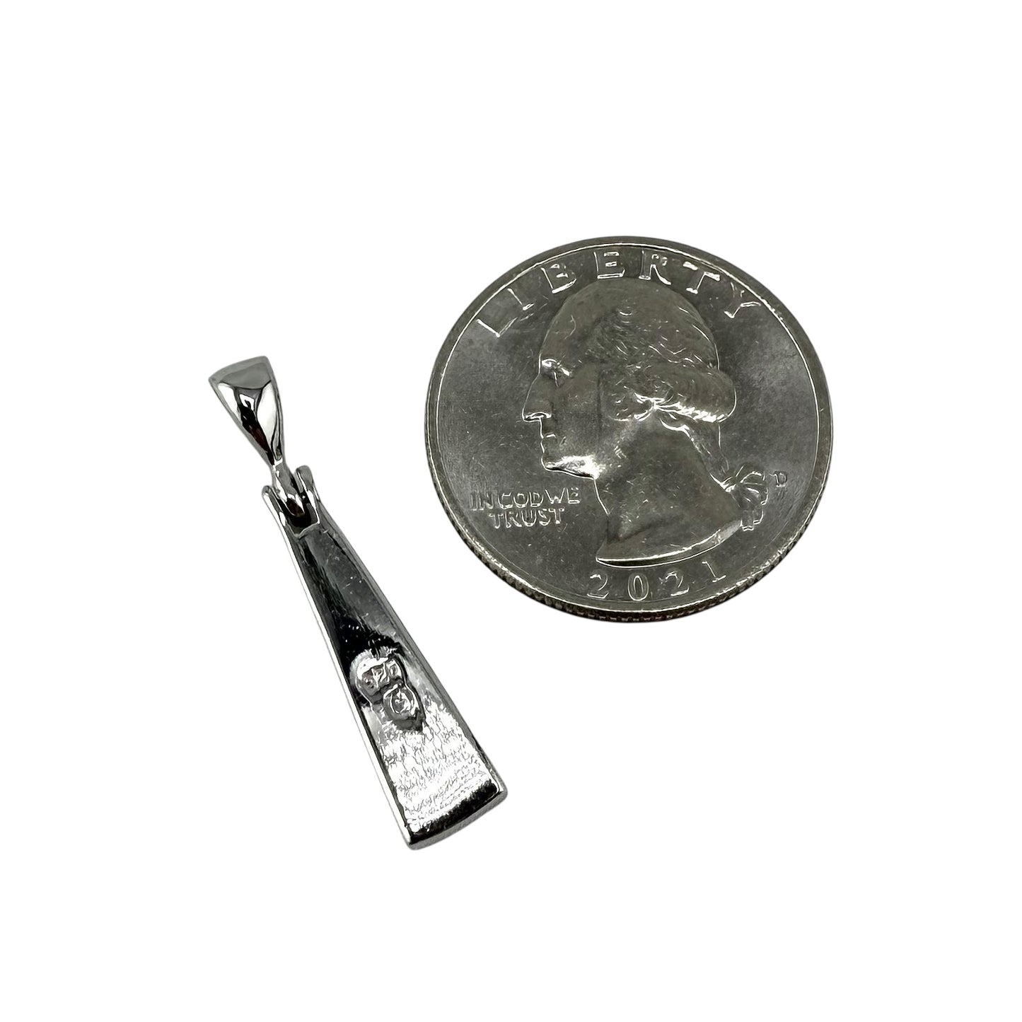 Blue Lab Opal Triangle Bar Pendant Sterling Silver