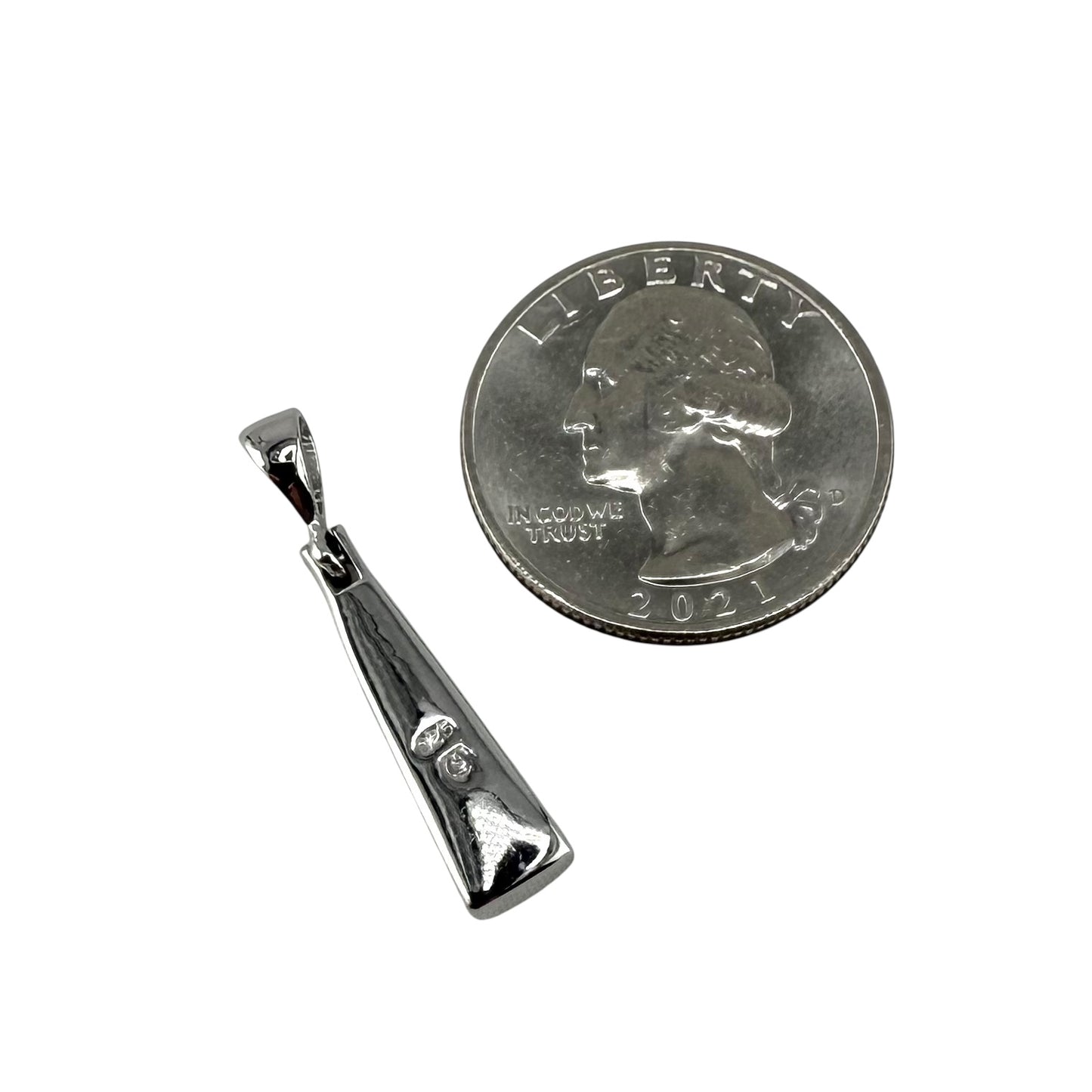 Pink Lab Opal Triangle Bar Pendant Sterling Silver