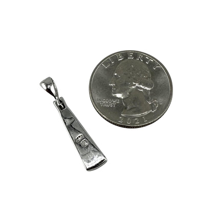 White Lab Opal Triangle Bar Pendant Sterling Silver