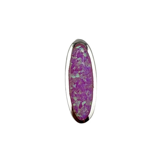 Pink Lab Opal Hidden Bail Oval Pendant Sterling Silver