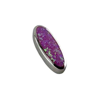 Pink Lab Opal Hidden Bail Oval Pendant Sterling Silver