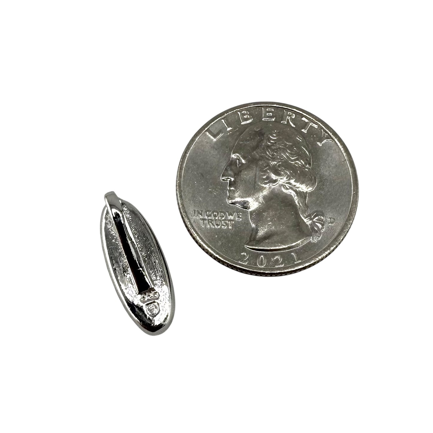 White Lab Opal Hidden Bail Oval Pendant Sterling Silver