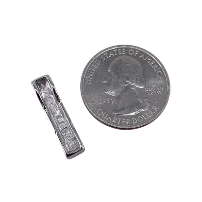 Blue Lab Opal Hidden Bail Stacked Rectangle Pendant Sterling Silver