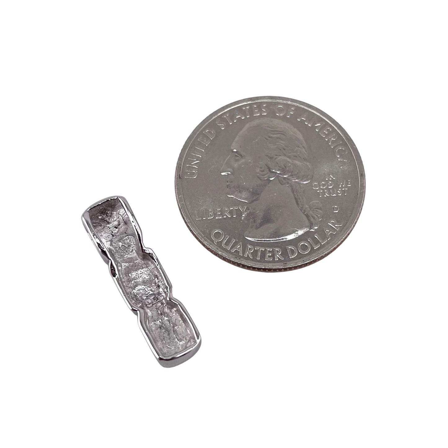 White Lab Opal Hidden Bail Stacked Rectangle Pendant Sterling Silver