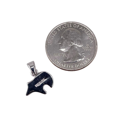 White Lab Opal Bear Pendant Sterling Silver
