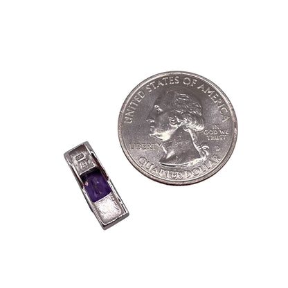 Blue Lab Opal Rectangle Amethyst Pendant Sterling Silver
