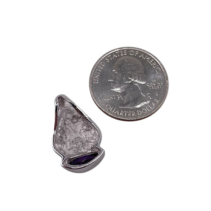 Blue Lab Opal Marquis Amethyst Pendant Sterling Silver