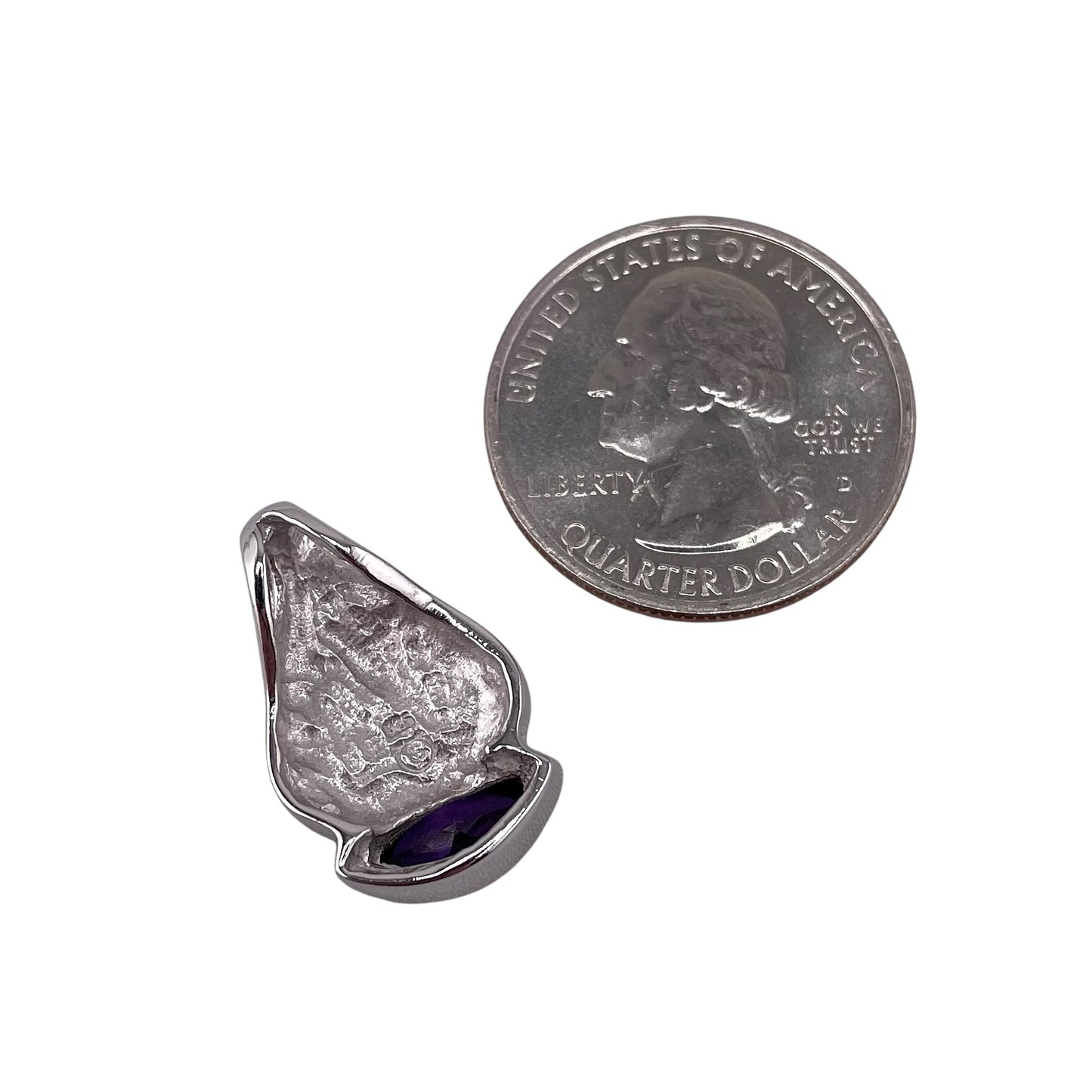 White Lab Opal Marquis Amethyst Pendant Sterling Silver