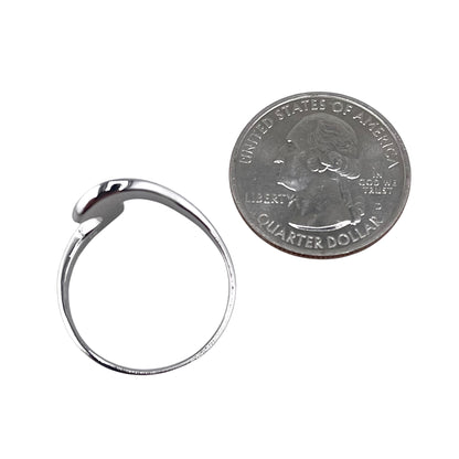 White Lab Opal Wave Ring Sterling Silver
